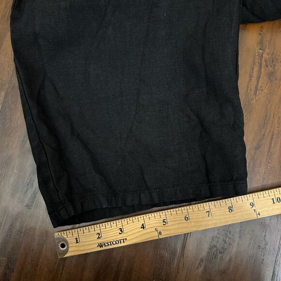 MATCH POINT Linen Basic Pull-On Capri Pants in Black #LP20 Lagenlook - Picture 12 of 12